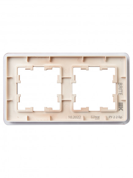 IEK BRITE Рамка 2-местная РУ-2-2-Бр стекло дымчатый RE , BR-M22-G-41-K97