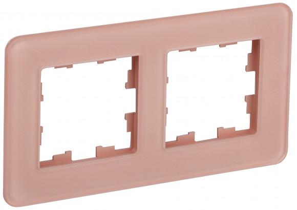 IEK BRITE Рамка 2-местная РУ-2-2-Бр стекло дымчатый RE IEK, BR-M22-G-41-K97