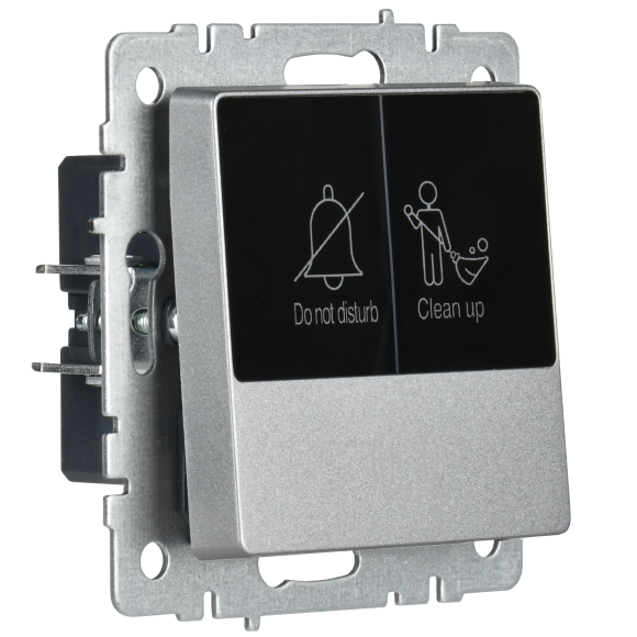 IEK BRITE Кнопка звонка с индикацией для отелей 10А ВС10-1-9-БрА алюминий , BR-V14-2-10-K47