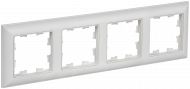 BRITE Рамка 4-местная РУ-4-БрАБ арктический белый/белый , BR-M42-12-K91