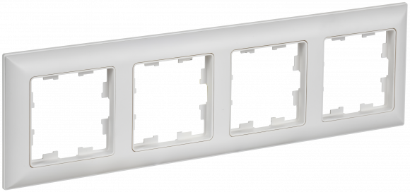 IEK BRITE Рамка 4-местная РУ-4-БрАБ арктический белый/белый , BR-M42-12-K91