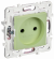IEK SKANDY Розетка без заземления с защитными шторками 10А SK-R01G мятный , SK-R13-10-K06