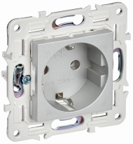 SKANDY Розетка с заземлением без защитных шторок 16А SK-R05S серебряный , SK-R11-16-K23