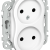 FLITE Розетка 2-местная без заземления без защитных шторок безвинтовое крепление 10А РС02-1-ФлБ белый IEK, FI-R20-10-1-K01