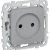 FLITE Розетка без заземления с защитными шторками безвинтовое крепление 10А РСш01-1-ФлС серый IEK, FI-R13-10-1-K03