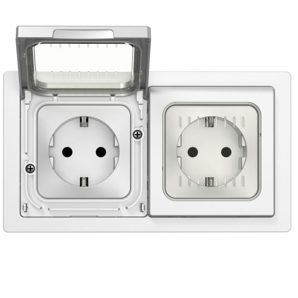 IEK FLITE Рамка 2-местная IP55 Рпро-2-55-ФлА алюминий IEK, FI-M20-32-55-K47