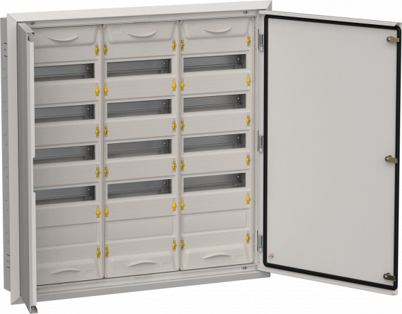 IEK TITAN 5 Корпус металлический ЩРв-180 (3х60) 880х885х130мм IP31 серый (две двери) IEK, TI5-50-V-3X060-31-7035