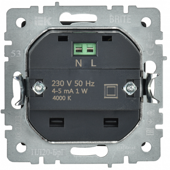 IEK BRITE Подсветка светодиодная встраиваемая ПЛ20-БрГ графит , BR-FL20-K53