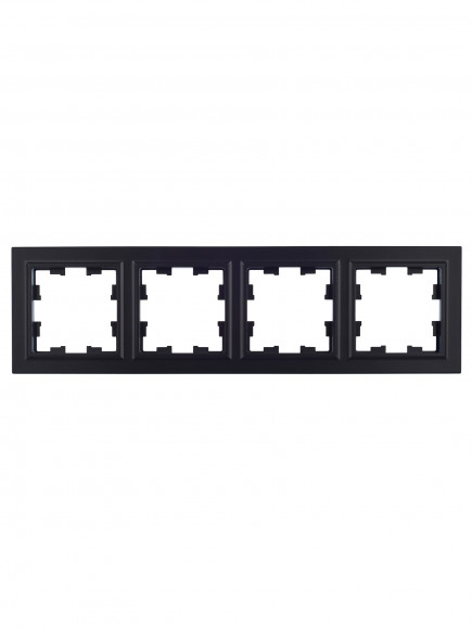 IEK BRITE Рамка 4-местная РУ-4-БрЧ черный , BR-M42-K02