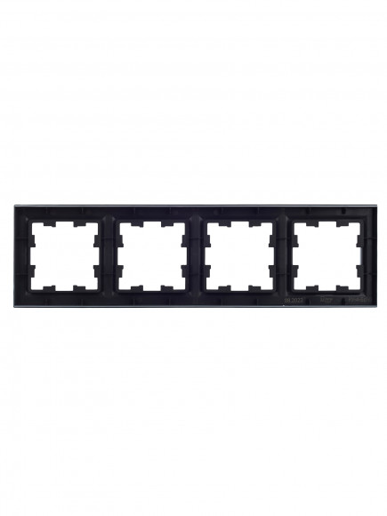 IEK BRITE Рамка 4-местная РУ-4-БрЧ черный , BR-M42-K02