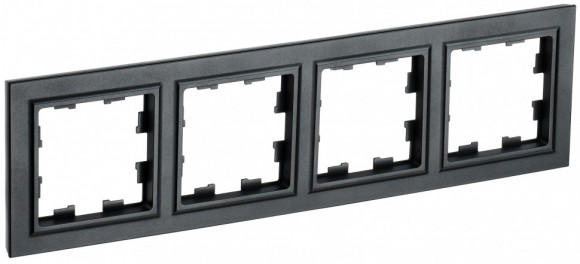 IEK BRITE Рамка 4-местная РУ-4-БрЧ черный IEK, BR-M42-K02