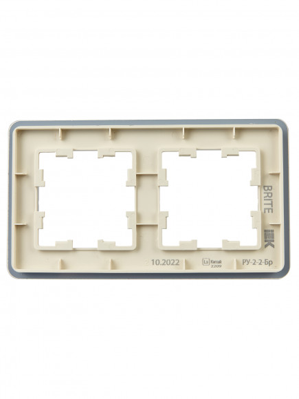 IEK BRITE Рамка 2-местная РУ-2-2-Бр стекло песчаный RE , BR-M22-G-41-K98