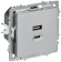 IEK BRITE Розетка USB A+C 45Вт высокоскоростная зарядка РЮ11-2-БрА алюминий IEK, BR-U22-045-K47 IEK BRITE Розетка USB A+C 45Вт высокоскоростная зарядка РЮ11-2-БрА алюминий IEK, BR-U22-045-K47