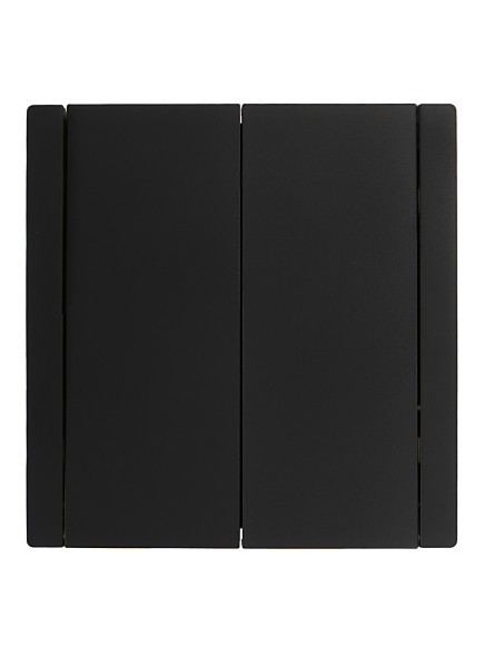 IEK FORTE&PIANO Выключатель 2-клавишный проходной 10А FP107 черный , FP-V22-0-10-1-K02