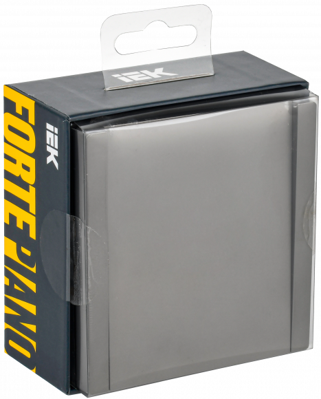 IEK FORTE&PIANO Выключатель 1-клавишный самовозвратный 10А FP510 сталь , FP-V14-0-10-1-K46