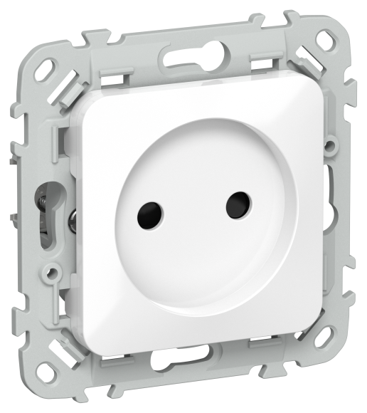 IEK FLITE Розетка без заземления с защитными шторками 10А РСш01-0-ФлБ белый IEK, FI-R13-10-K01