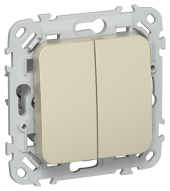 FLITE Выключатель 2-клавишный 10А ВС12-1-0-ФлШ шампань IEK, FI-V20-0-10-1-K37