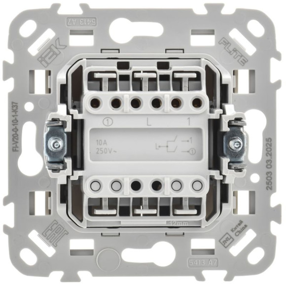 IEK FLITE Выключатель 2-клавишный 10А ВС12-1-0-ФлШ шампань IEK, FI-V20-0-10-1-K37