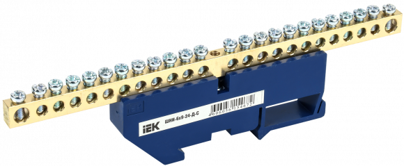 IEK Шина N "ноль" на DIN-изол ШНИ-6х9-24-Д-С IEK, YNN10-69-24D-K07