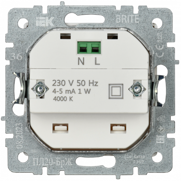 IEK BRITE Подсветка светодиодная встраиваемая ПЛ20-БрЖ жемчуг , BR-FL20-K36