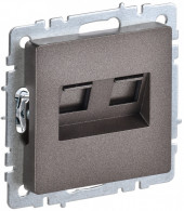 BRITE Розетка двойная RJ11+RJ45 кат.5E РК/Т12-БрТБ темная бронза IEK, BR-KT20-O-1-K45