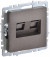 IEK BRITE Розетка двойная RJ11+RJ45 кат.5E РК/Т12-БрТБ темная бронза , BR-KT20-O-1-K45