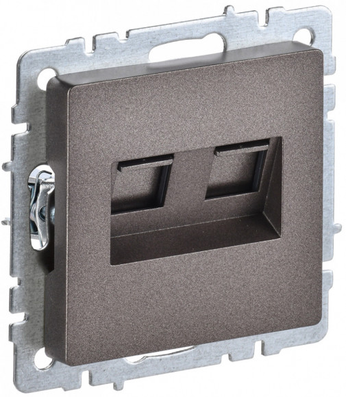 IEK BRITE Розетка двойная RJ11+RJ45 кат.5E РК/Т12-БрТБ темная бронза IEK, BR-KT20-O-1-K45