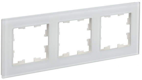IEK BRITE Рамка 3-местная РУ-3-2-Бр стекло белый матовый IEK, BR-M32-G-31-K01
