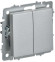 IEK BRITE Выключатель 2-клавишный перекрестный 10А ВС10-2-3-БрА алюминий IEK, BR-V23-0-10-K47