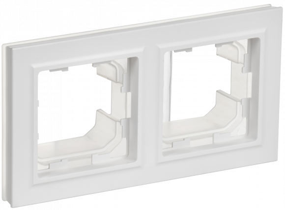 IEK BRITE Рамка 2-местная IP44 РУ-2-БрАБ-44 арктический белый , BR-M22-44-K91