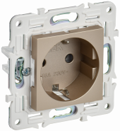 SKANDY Розетка с заземлением без защитных шторок 16А SK-R05Sh шампань , SK-R11-16-K37