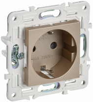 SKANDY Розетка с заземлением без защитных шторок 16А SK-R05Sh шампань , SK-R11-16-K37