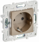 IEK SKANDY Розетка с заземлением без защитных шторок 16А SK-R05Sh шампань , SK-R11-16-K37