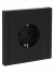 IEK FORTE&PIANO Розетка 1-местная с заземлением без защитных шторок винтовое крепление 16А FP116 черный , FP-R11-16-K02