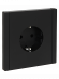 IEK FORTE&PIANO Розетка 1-местная с заземлением без защитных шторок винтовое крепление 16А FP116 черный , FP-R11-16-K02