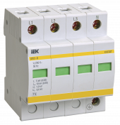 KARAT Ограничитель импульсного перенапряжения ОПС1-D 4P In=5кА Un=230В Im=10кА IEK, MOP20-4-D