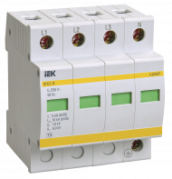 KARAT Ограничитель импульсного перенапряжения ОПС1-D 4P In=5кА Un=230В Im=10кА IEK, MOP20-4-D