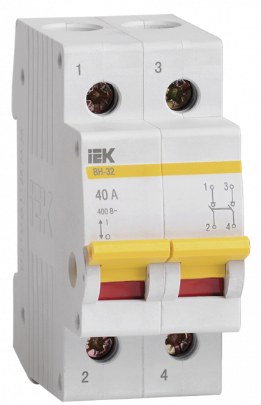 IEK KARAT Выключатель нагрузки (мини-рубильник) ВН-32 2P 40А IEK, MNV10-2-040