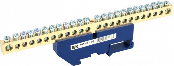 IEK Шина N "ноль" на DIN-изол ШНИ-8х12-24-Д-С IEK, YNN10-812-24D-K07