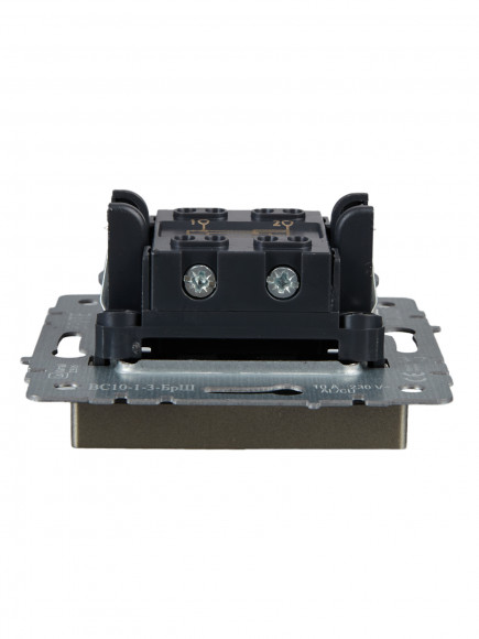 IEK BRITE Выключатель 1-клавишный перекрестный 10А ВС10-1-3-БрШ шампань , BR-V13-0-10-K37