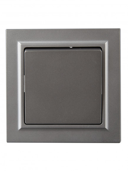 IEK BRITE Выключатель 1-клавишный 10А в сборе ВСР10-1-0-БрС сталь , BR-V10-0-10-K46-F