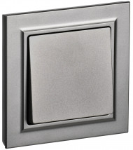 BRITE Выключатель 1-клавишный 10А в сборе ВСР10-1-0-БрС сталь , BR-V10-0-10-K46-F