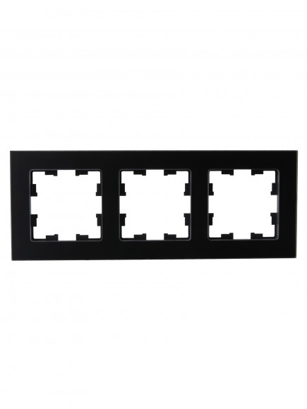 IEK BRITE Рамка 3-местная РУ-3-2-Бр стекло черный матовый , BR-M32-G-31-K02