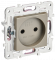 IEK SKANDY Розетка без заземления с защитными шторками 10А SK-R01Sh шампань , SK-R13-10-K37