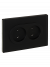 IEK FORTE&PIANO Розетка 2-местная без заземления без защитных шторок безвинтовое крепление 10А FP126 черный , FP-R20-10-1-K02