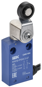 Выключатель концевой C6N-104 рычаг с пластиковым роликом IP67 IEK, KKV12-P104-2-67