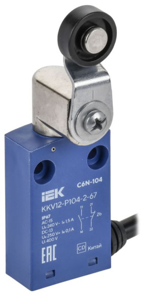 IEK Выключатель концевой C6N-104 рычаг с пластиковым роликом IP67 IEK, KKV12-P104-2-67