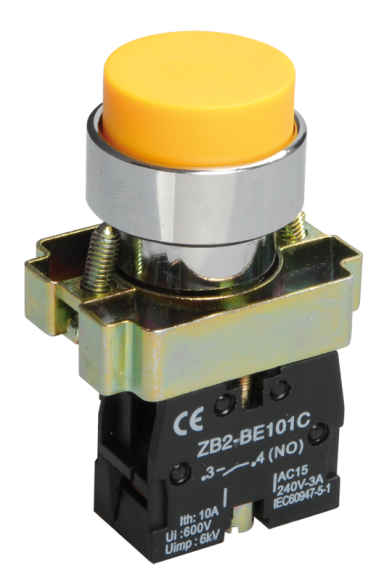 IEK Кнопка управления LAY5-BL51 без подсветки желтая 1NO IEK, BBT71-BL-K05