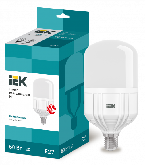 IEK Лампа светодиодная HP 50Вт 230В 4000К E27 IEK, LLE-HP-50-230-40-E27