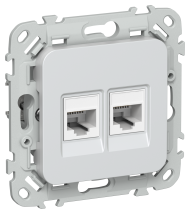FLITE Розетка 2-местная компьютерная RJ45 категория 5Е UTP РК5е-2-0-ФлЖ жемчуг IEK, FI-K22-1-K36